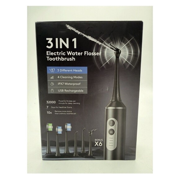 Electric Flosser w 4 Modes 3 in 1 Power Flosser & Electric Toothbrush w 55 Heads - Picture 5 of 16